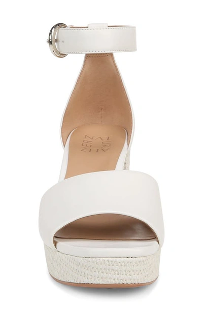 Naturalizer Pearlyn Ankle Strap Platform Sandal In Warm White Leather