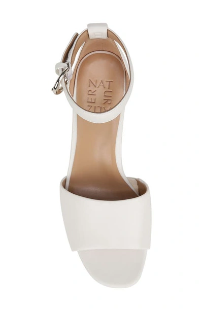 Naturalizer Pearlyn Ankle Strap Platform Sandal In Warm White Leather