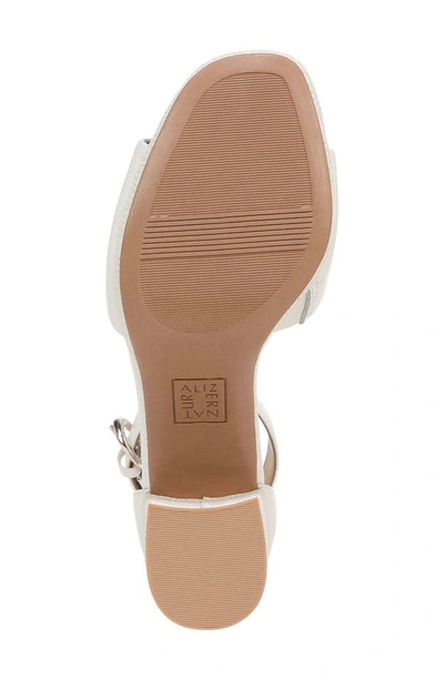 Naturalizer Pearlyn Ankle Strap Platform Sandal In Warm White Leather