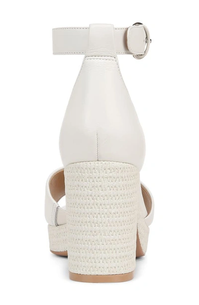 Naturalizer Pearlyn Ankle Strap Platform Sandal In Warm White Leather
