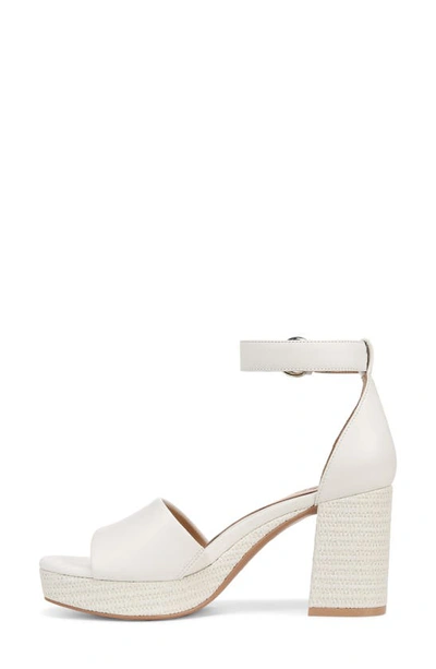 Naturalizer Pearlyn Ankle Strap Platform Sandal In Warm White Leather