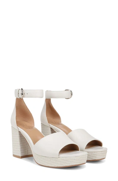 Naturalizer Pearlyn Ankle Strap Platform Sandal In Warm White Leather
