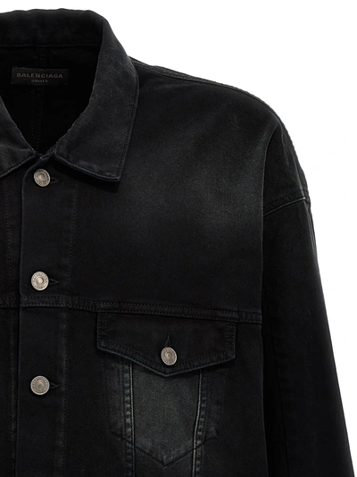 Shop Balenciaga Deconstructed Casual Jackets, Parka Black