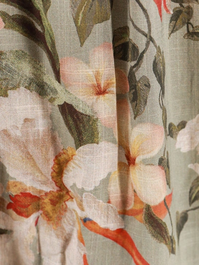 Shop Zimmermann Ramie Dress With Floral Print