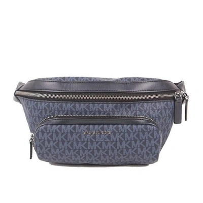 Shop Michael Kors Cooer Mk Signature Vc Belt Bag In Blue