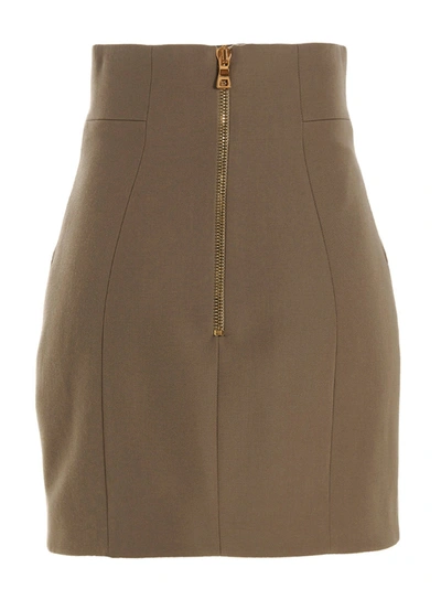 Shop Balmain Grain De Poudre Skirt Skirts Beige