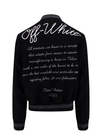 Shop Off-white Varsity Wool Bomber With Iconic Embroidery