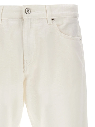 Shop Versace Logo Horsebit Jeans White