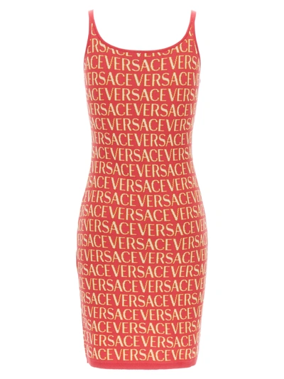 Shop Versace Allover Dresses Fuchsia