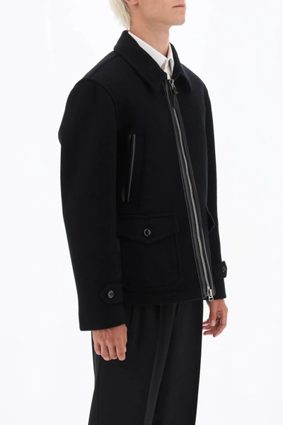 Shop Tom Ford Zip Up Wool Peacoat