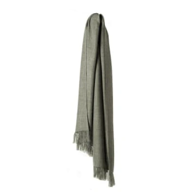 Shop Elvang Denmark Traveller Scarf In Army/ivory 70x200cm In 100% Baby Alpaca Wool