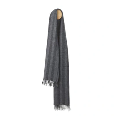 Shop Elvang Denmark Bergen Scarf In Grey/black 30x160cm In 100% Baby Alpaca Wool