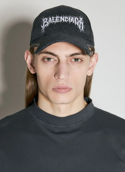 Shop Balenciaga Men Diy Metal Outline Baseball Cap In Black
