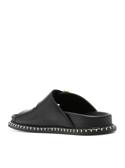 Shop Chloé Chloe` Women Rebecca Leather Slides In Black