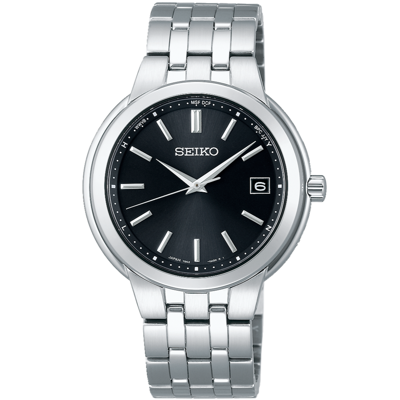 Pre-owned Seiko Selection Sbtm335 Sapphire Crystal Radio Solar Watch Black Dial 37.7mm