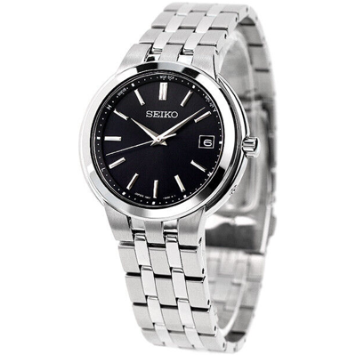 Pre-owned Seiko Selection Sbtm335 Sapphire Crystal Radio Solar Watch Black Dial 37.7mm