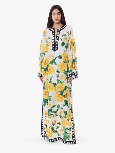 Shop Dolce & Gabbana Woman Dress Woman Yellow Long Dresses