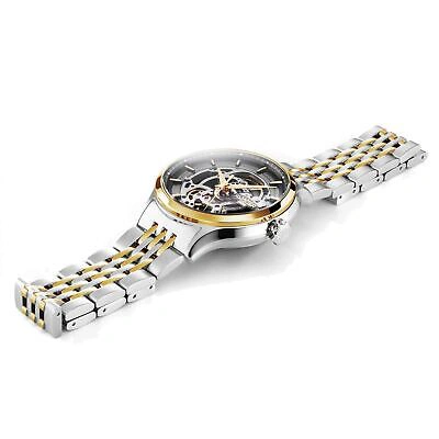 Pre-owned Roamer 101984 47 85 10 Competence Skeleton Iv Automatic Wristwatch In Silver/gold/black