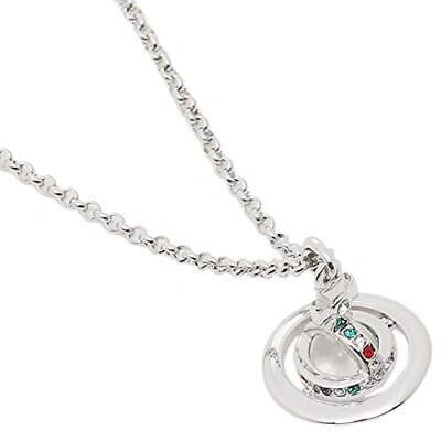 Pre-owned Vivienne Westwood 63020098 W004 Necklace Petite Orb Pendant Silver Women Men