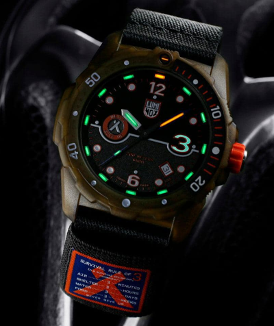 Pre-owned Luminox Xb.3721.eco Bear Grylls Survival Men's Watch 42mm 20atm