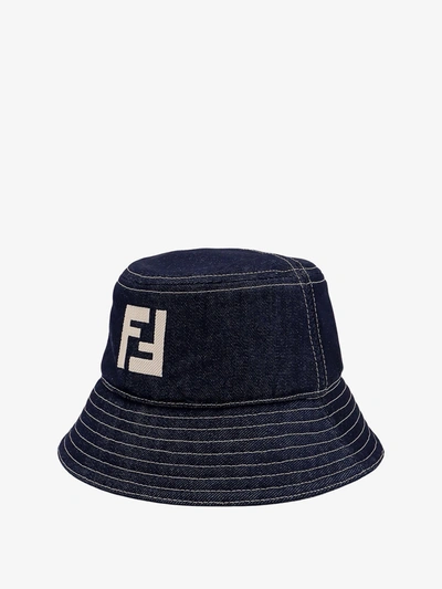 Shop Fendi Man Cloche Man Blue Hats E Hairbands