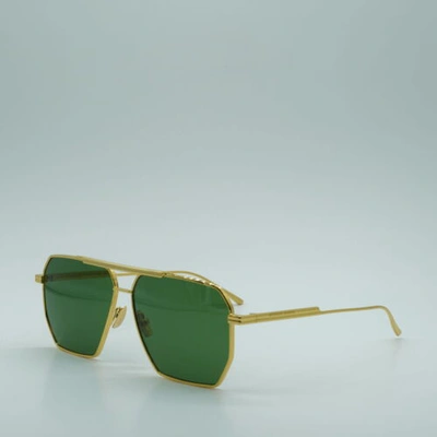 Pre-owned Bottega Veneta Bv1012s 004 Gold/green 60-13-145 Sunglasses