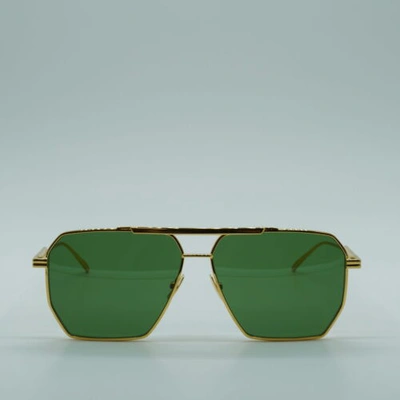 Pre-owned Bottega Veneta Bv1012s 004 Gold/green 60-13-145 Sunglasses