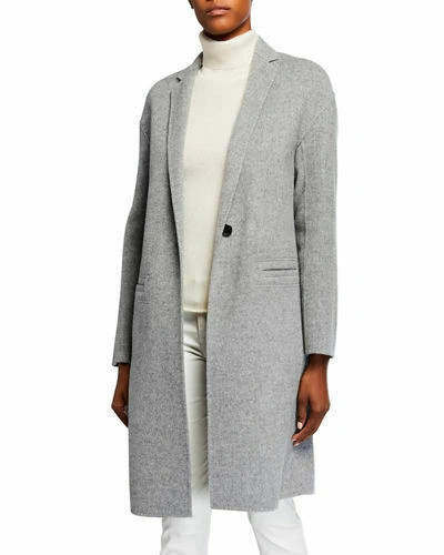 Pre-owned Vince W225  Modern Wool Blend Women Coat Size M, L Gray $695