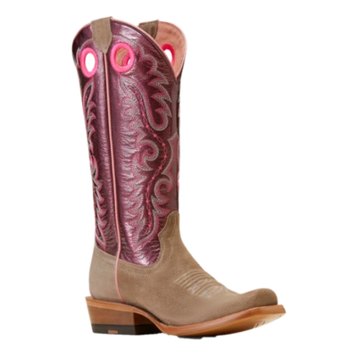 Pre-owned Ariat Ladies Futurity Boon Smokey Roughout Western Boot 10047069 In Brown