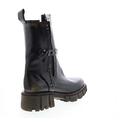 AS98 Pre-owned A.s.98 Hallsey A54202-101 Womens Black Leather Casual Dress Boots 10