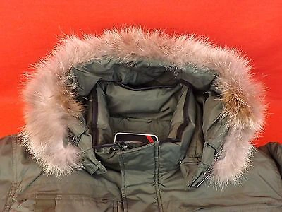 Pre-owned Pajar Canada Olive Nylon Coyote Fur Hoodie Winter James Goose Down Jacket L In Green