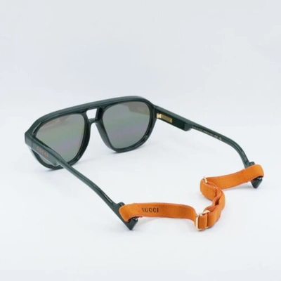 Pre-owned Gucci Gg1239s 003 Green/multi Coloured Mirrored 58-16-145 Sunglasses In Multicolor