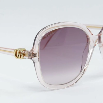 Pre-owned Gucci Gg1178s 005 Transparent Pink/gradient Violet 56-20-145 Sunglasses In Purple