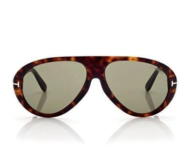 Pre-owned Tom Ford Ft0988-52n-60 Dark Havana Sunglasses In Green