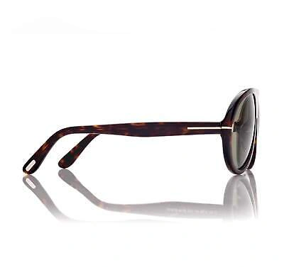 Pre-owned Tom Ford Ft0988-52n-60 Dark Havana Sunglasses In Green