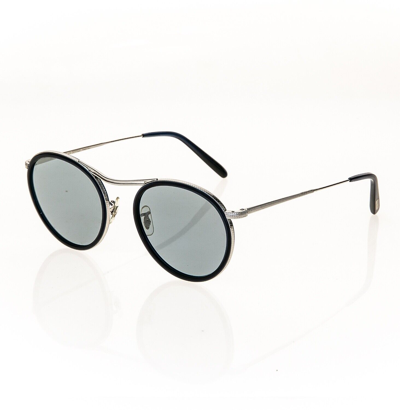 Pre-owned Oliver Peoples Ov1219 Mp-3 30th Silver Navy Blue Round Vintage Sunglasses 1219