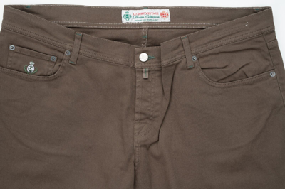 Pre-owned Luigi Borrelli Luxury Vintage Brown Cotton Denim Collection Jeans 42 (eu 58)
