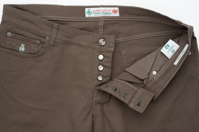 Pre-owned Luigi Borrelli Luxury Vintage Brown Cotton Denim Collection Jeans 42 (eu 58)
