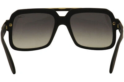 Pre-owned Cazal Legends 663/3 011 Sunglasses Men's Matte Black/gold/grey Gradient Lenses In Gray