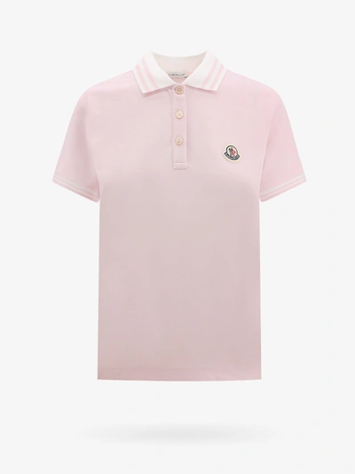 Shop Moncler Woman Polo Shirt Woman Pink Polo Shirts