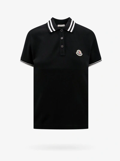 Shop Moncler Woman Polo Shirt Woman Black Polo Shirts