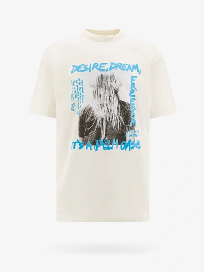 Shop Palm Angels Man T-shirt Man Beige T-shirts In Cream