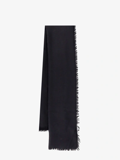 Shop Saint Laurent Man Scarf Man Black Scarves