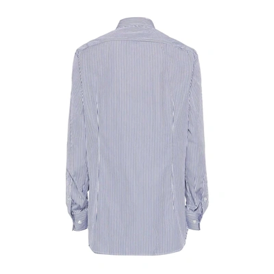 Shop Etro Blue Cotton Shirt In S8461
