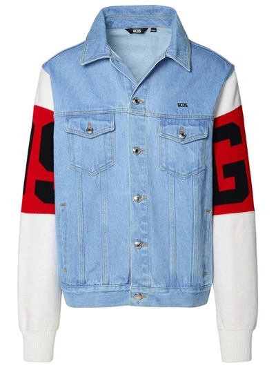 Shop Gcds Multicolor Cotton Jacket In Blue