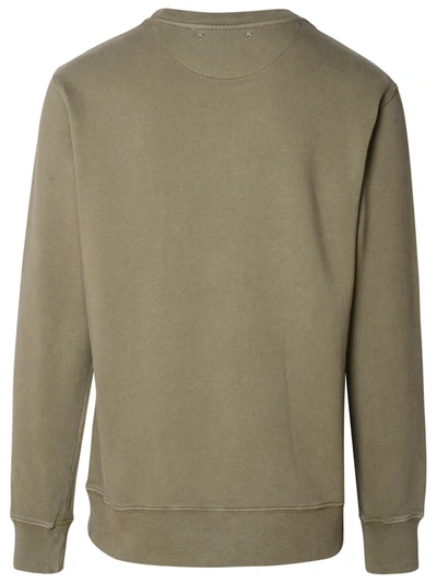 Shop Golden Goose Green Cotton Sweatshirt