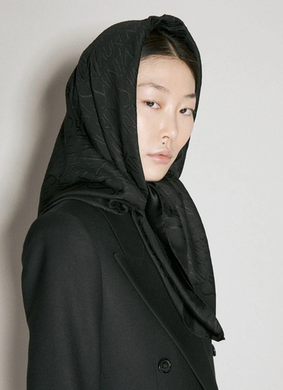 Shop Saint Laurent Women Silk Jacquard Scarf In Black