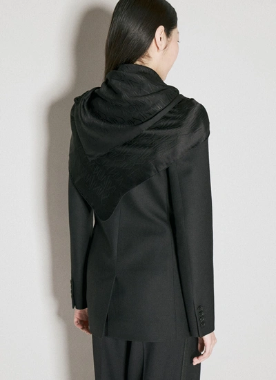Shop Saint Laurent Women Silk Jacquard Scarf In Black