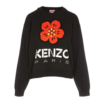 Shop Kenzo Knitted Sweater In 99j
