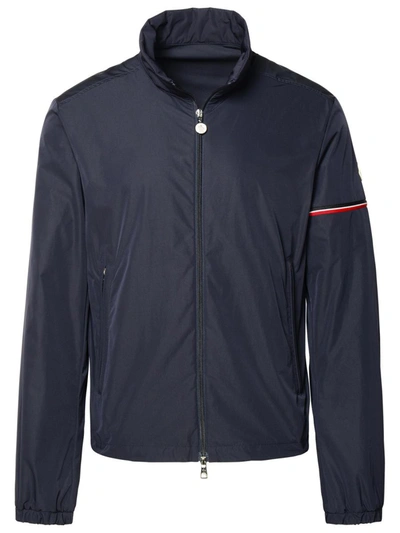 Shop Moncler 'ruinette' Navy Nylon Blend Jacket